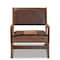 Baxton Studio Rovelyn Brown Upholstered Walnut Finished Wood Lounge Chair 153-9245 - alternate 2